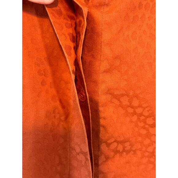 INVESTMENTS Gold Fall Rust Safari Print Business Office Casual Blouse 20W - Picture 10 of 16